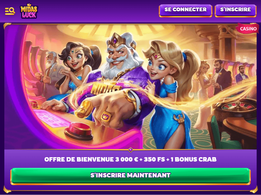 Bonus de Bienvenue Obtenir de Top no Deposit Bonus sur MidasLuckCasino en Ligne