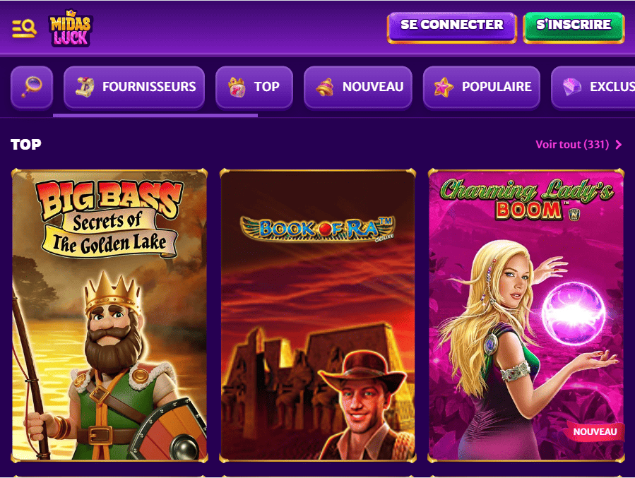 Jeux et Machines à Sous Essayer de Jouer sur Casino MidasLuck avec Génial Jeux et Slots